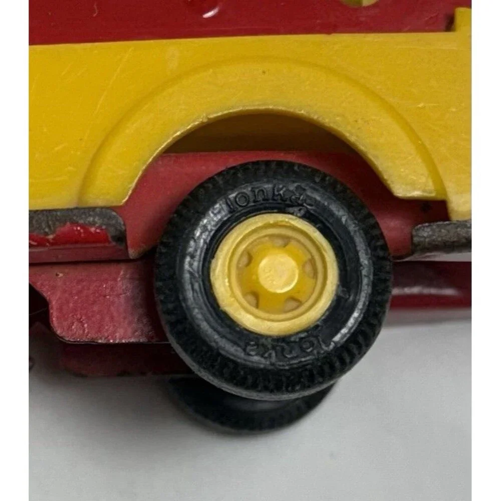 Vintage Tonka 55250 Mini Pumper Fire Truck Red Yellow Pressed Steel 6”